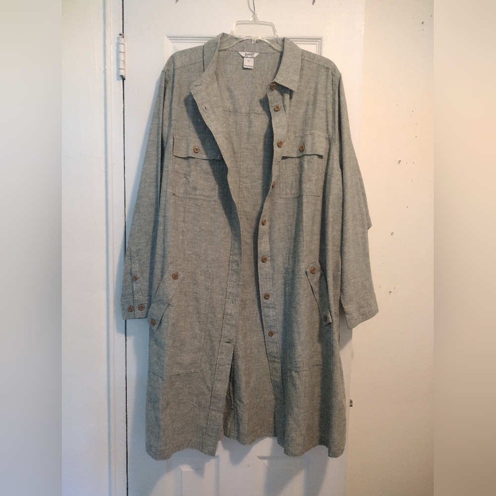 Duluth Trading Women's Plus Artisan Hemp Duster Coat